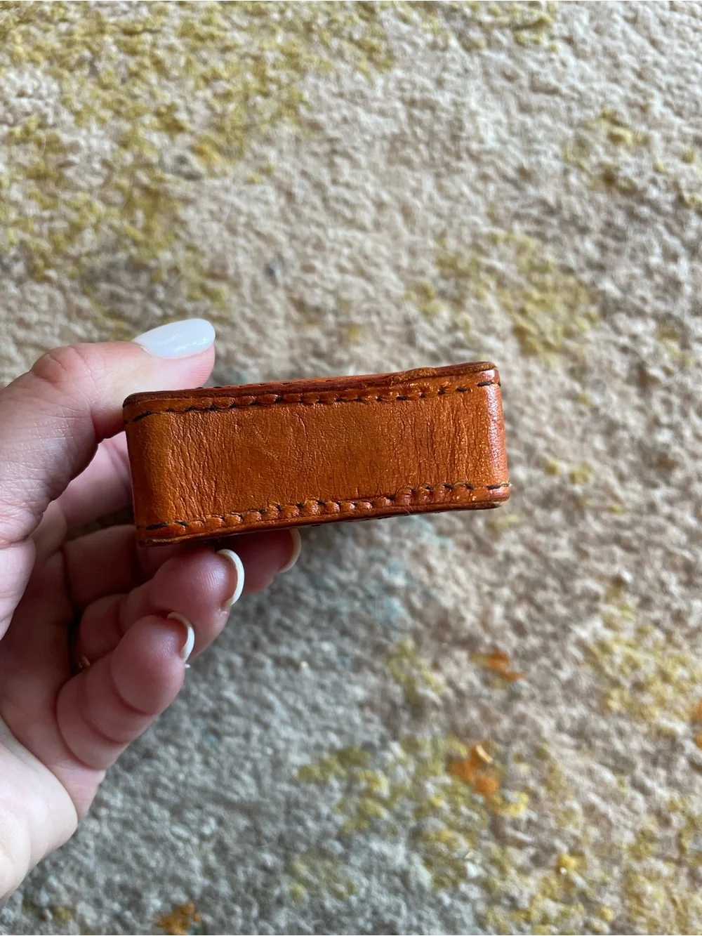 Vintage leather soft cigarette box case holder pager small